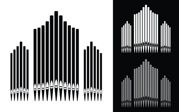 Triple pipe organ music instrument organist vector