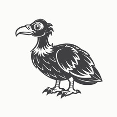 Obraz premium Black silhouette brown fat vulture cartoon illustration