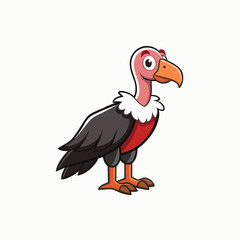 Obraz premium vulture with detailed feathers and expressive eyes, featuring a playful and colorful style