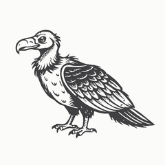 Obraz premium cute cartoon vulture isolated on white background