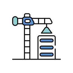 Construction Sites vector icon stock illustration