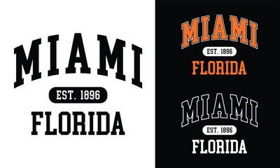 Miami Florida hand lettering design vector, Miami Florida text vector, typography design © Pkraa