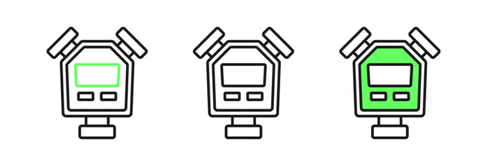 Set line Stopwatch icon isolated on white background. Time timer sign. Chronometer sign. Vector