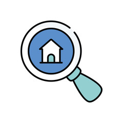 Property Search vector icon stock illustration
