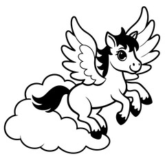 vector illustration of a cartoon horse