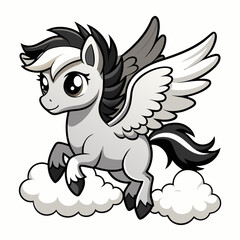 vector illustration of a cartoon horse