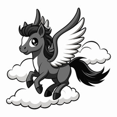 vector illustration of a cartoon horse