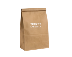 Turkey Sandwich Bag on Transparent Background
