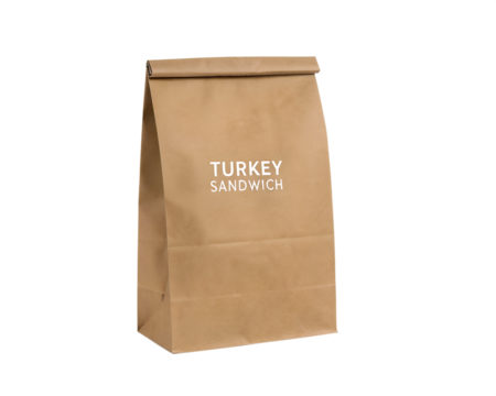 Turkey Sandwich Bag on Transparent Background