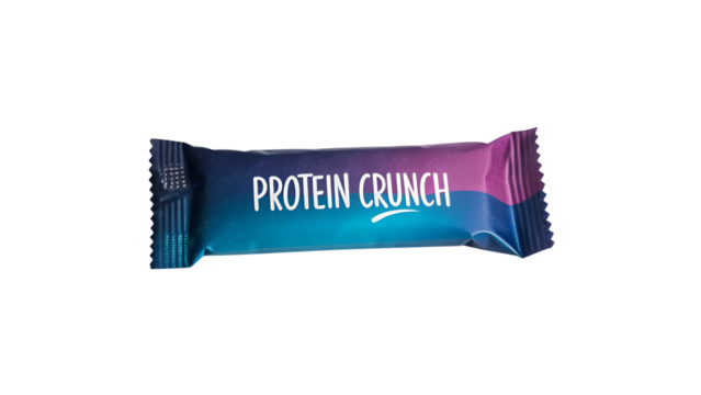 Protein Crunch Bar on Transparent Background