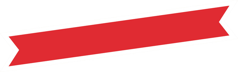 Obraz premium Red Ribbon with White Border Banner and Label - Flat Design Illustration