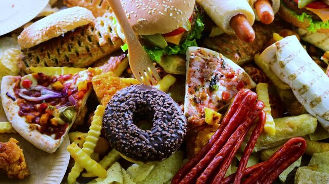 Fast food leftovers. Wasted food