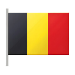 Fototapeta premium Location flag of Belgium with red color and transparent background png vector illustration