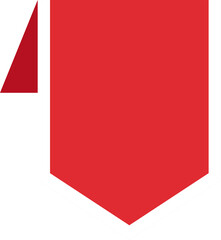 Red with White Border Banner Bookmark and Label - Flat Design Illustration