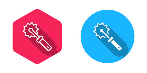 Filled and outline Cutter roll for honey icon isolated with long shadow background. Tool of the beekeeper. Vector