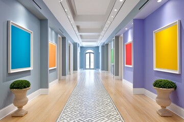 Obraz premium An art gallery with a special exhibit on American flag history