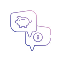 Financial Chat vector icon stock illustration