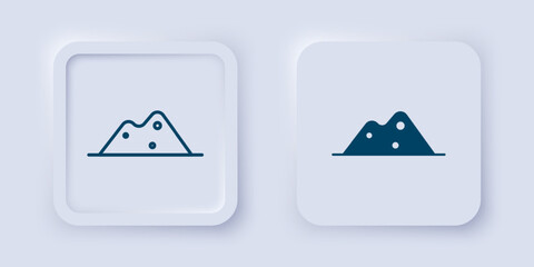 Filled and outline Salt icon isolated on grey background. Square button. Vector