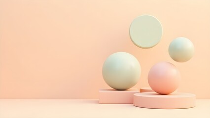 Fototapeta premium Pastel Geometric Elegance – Minimalist 3D Art with Soothing Aesthetics