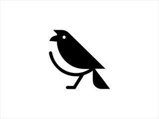 A clean, minimalist silhouette of a bird, perfect for nature themed designs, logos, or educational materials.