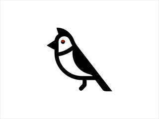 A clean, minimalist silhouette of a bird, perfect for nature themed designs, logos, or educational materials.