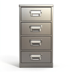 steel cabinet with drawers isolated on white