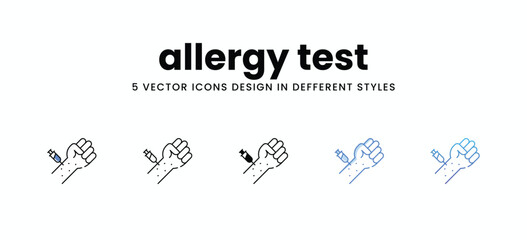 allergy test vector icons set stock illustration
