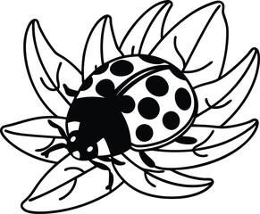 vector illustration of a black beetle