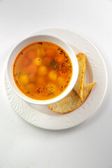 Hot and delicious soup with spices