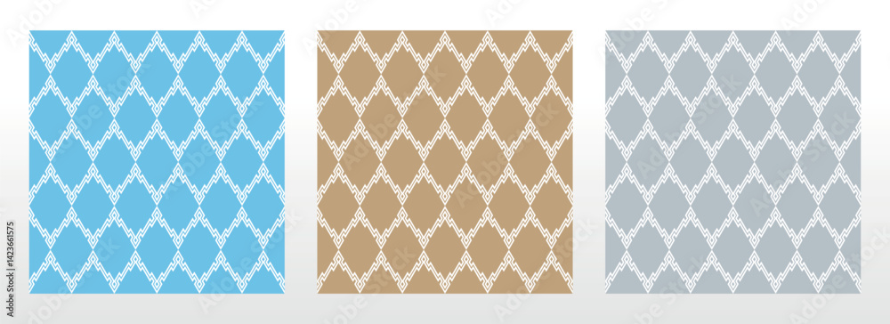 Aufkleber Set of abstract geometric patterns. Seamless vector backgrounds. Colored ornaments Graphic modern patterns Simple lattice graphic design