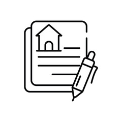 Real Estate Contracts vector icon stock illustration