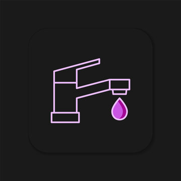 recommend clip art: Filled outline Water tap icon isolated on black background. Flat filled outline style with shadow. Vector