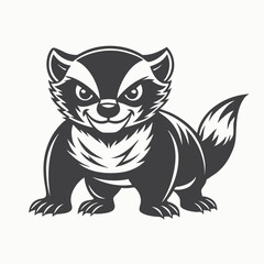 Obraz premium Cute Badger. Baby badger standing. Vector illustration wild badger character design 