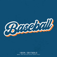 Baseball text effect editable. Editable Baseball text effect vector