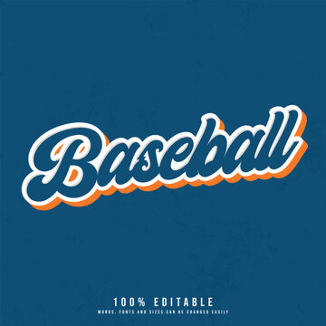 Baseball text effect editable. Editable Baseball text effect vector