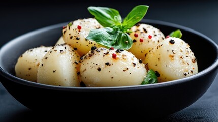 Spiced small potatoes in bowl