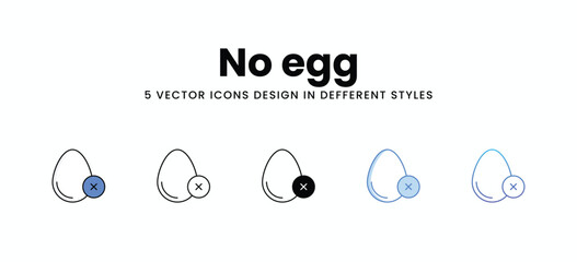 No egg vector icons set stock illustration