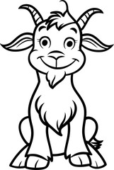 Cute cartoon goat character
