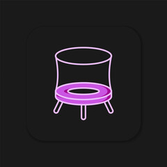 Filled outline Jumping trampoline icon isolated on black background. Flat filled outline style with shadow. Vector