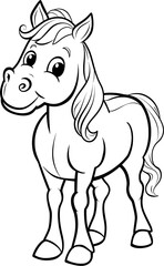 Fototapeta premium Cute cartoon unicorn standing proudly
