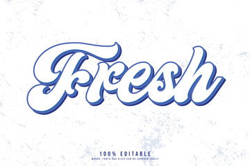 Fresh text effect editable. Editable Sticker text effect vector