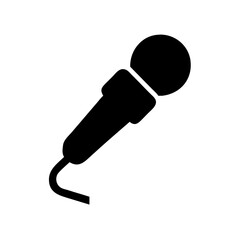 Microphone vector icon illustration for podcast karaoke singing and audio recording design element