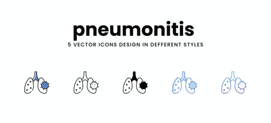 pneumonitis  vector icons set stock illustration