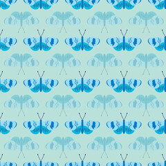 Blue abstract butterfly seamless pattern design