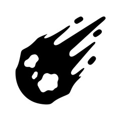 Isolated black comet meteor asteroid icon vector illustration falling from the sky design graphic