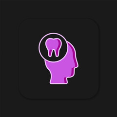 Filled outline Toothache icon isolated on black background. Flat filled outline style with shadow. Vector