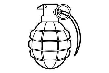 Military Hand Grenade Vector Silhouette
