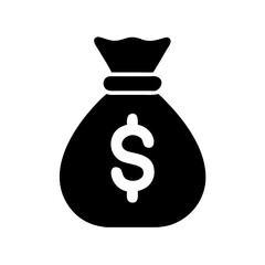 Money bag icon vector illustration symbol of wealth finance currency income and investment