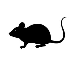 Black mouse silhouette vector image for download rodent animal clip art illustration design graphic