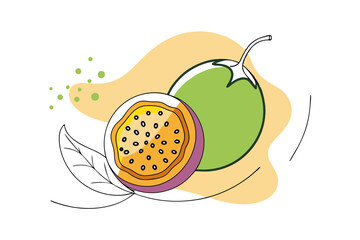 Simple Passionfruit Slice Vector Art